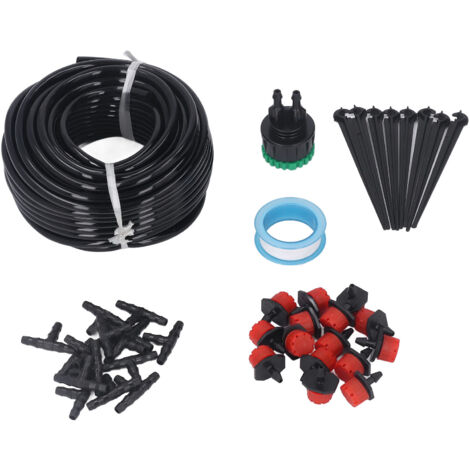 Automatisches Tropfbewässerungsset (15 m), 4/7 mm Schlauch für Topfpflanzen, Gewächshäuser und Gärten
