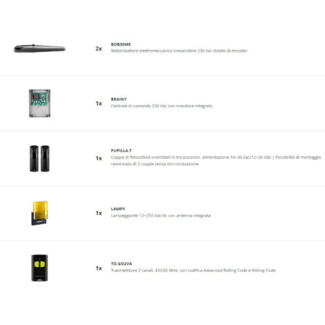 AUTOMATISIERUNGSSATZ FÜR FLÜGELTORE 230 VAC 3M BENINCA' 9598106 KBOB30ME.B