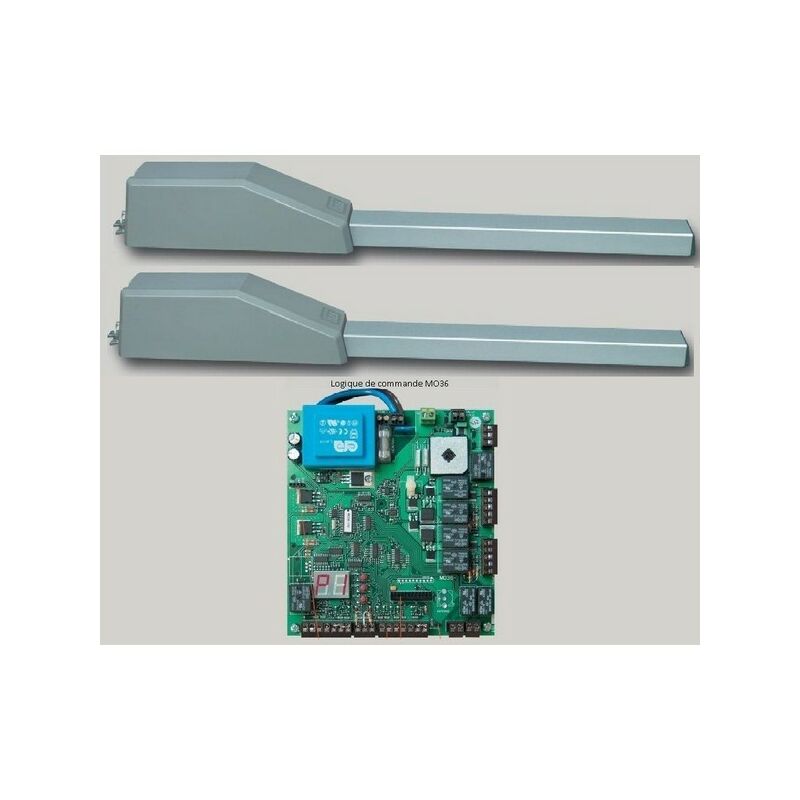 Automatisme à crémaillère linéaire 24V ed 180 port. battant léger 2 vantaux Elka