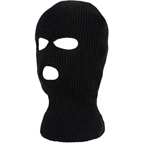 Automne et hiver couleur unie thermique trois trous masque tricoté ski équitation sports de plein air thermique chapeaux chapeau