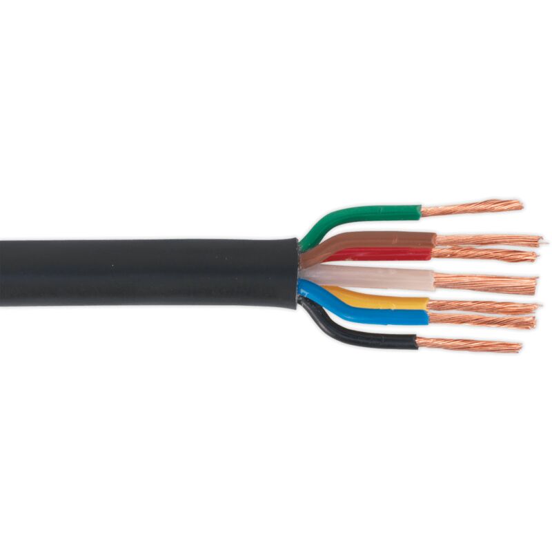 AC28307CTH Automotive Cable Thin Wall 6 x 1mm² 32/0.20mm, 1 x 2mm² 28/0.30mm 30m Black - Sealey