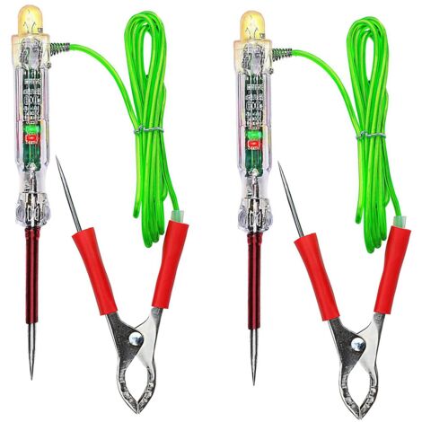 Automotive Circuit Tester, Test Light Automotive 3-24 Volt DC Voltage Tester, Dual Probes PU Antifreeze Cable，2pcs