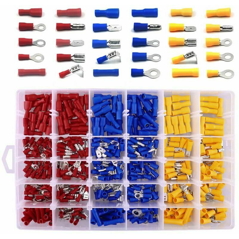 Benobby Kids - Automotive electrical terminals, 480 crimp terminals including round lug butt connectors
