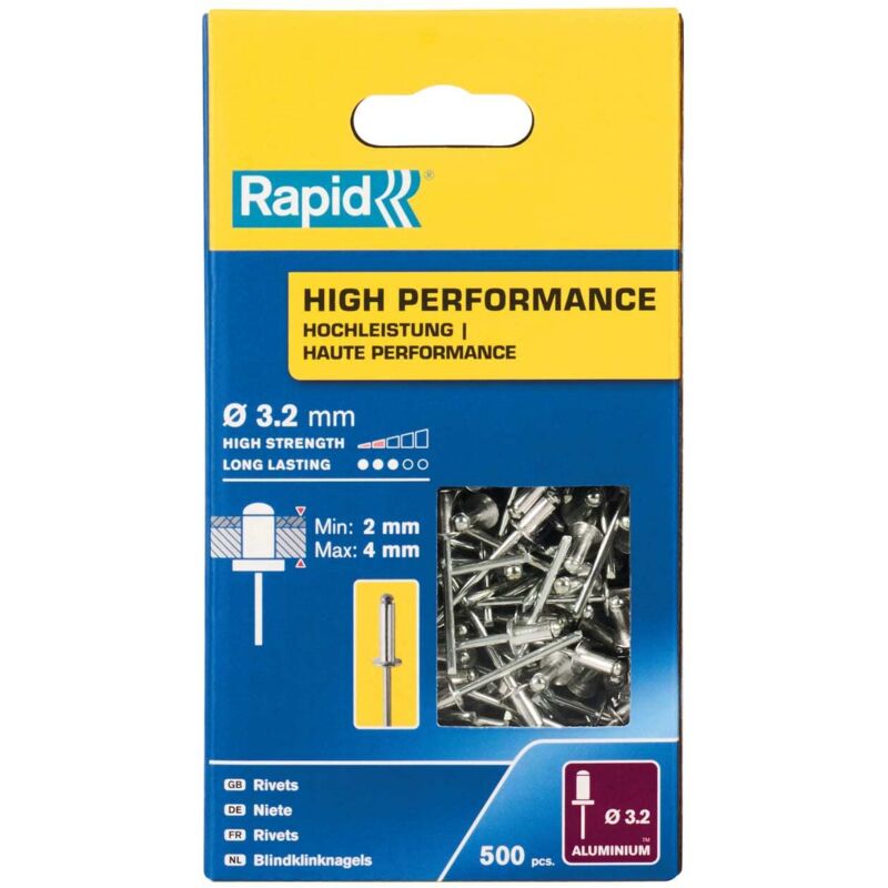 Rapid - High Performance Rivets 3.2 x 8mm (Box 500) RPD5001431