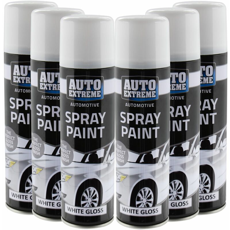 6 Pack Automotive Spray Paint- gloss white