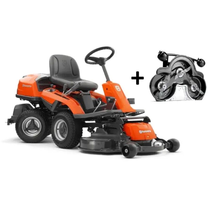 Husqvarna – Tondeuse autoportée R – Moteur essence 413cc 11.3Hp – Largeur de coupe 94 cm – Coupe BioClip® pour jardins moyens