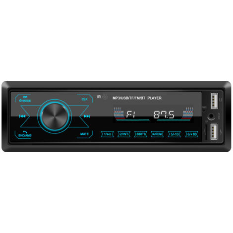 Autoradio 1 Din autoradio MP3 Lecteur de Musique Prise en Charge Bluetooth USB TF AUX FM Appel Mains Libres écran Tactile