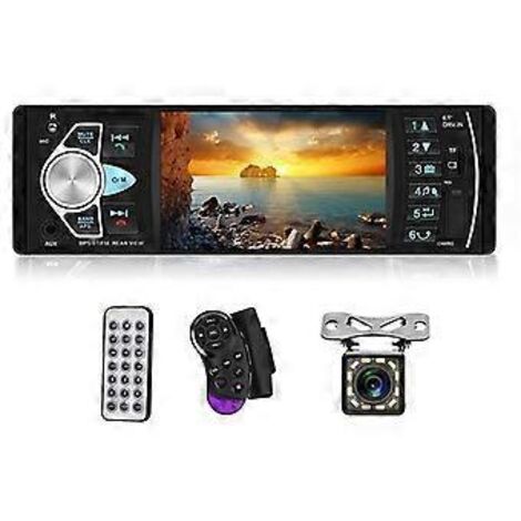Autoradio 1 DIN stéréo MP5 avec Bluetooth, FM et USB, écran 4,1 pouces, compatible avec la caméra de recul MirrorLink et les commandes au volant.