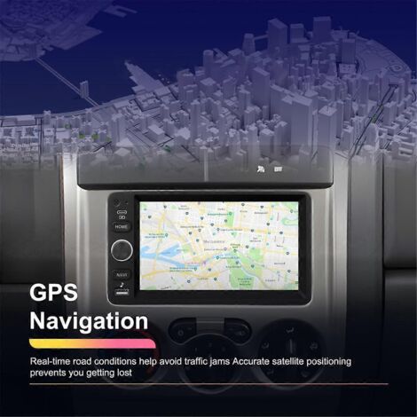 Autoradio 7 pouces avec Bluetooth et Wi-Fi, 2 Go et 64 Go, noir