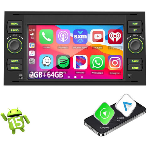 Autoradio 7 pouces pour Ford Transit MK7 S-Max Focus Android 15 GPS NAVI Carplay - 2+64G