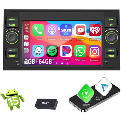 Autoradio 7 pouces pour Ford Transit MK7 S-Max Focus Android 15 GPS NAVI Carplay - 2+64G DAB+