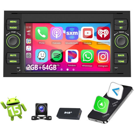 Autoradio 7 pouces pour Ford Transit MK7 S-Max Focus Android 15 GPS NAVI Carplay - 2+64G DAB+ CAM