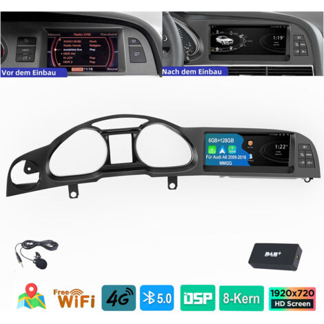 Autoradio 8,8" pour Audi A6 C6 4F MMI 2G (2005-2009) 4G GPS navigation BT Carplay 6+128 Go DAB