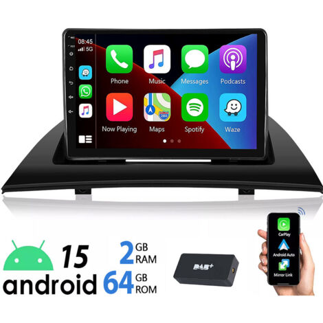 Autoradio 9'' Android 14 pour BMW X3 E83 2004-2012 Apple Carplay Navigation RDS Bluetooth - 2+64G DAB+