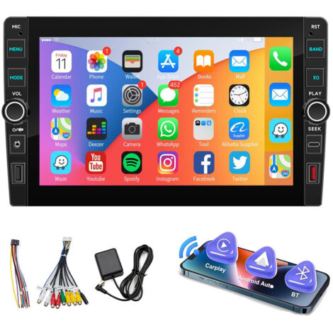 Autoradio 9" Carplay 2 DIN Android 15 32/64G avec écran tactile GPS NAVI RDS FM Bluetooth Wifi - 1+32G