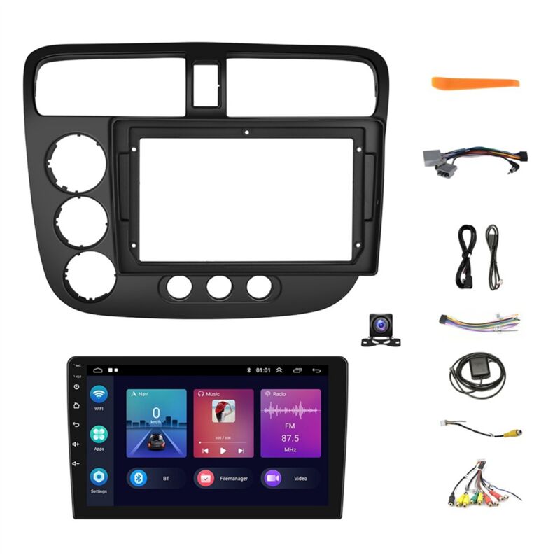 Image of Tlily - Autoradio Android 13 2G+64G da 9 pollici con lettore dvd e lettore multimediale, Bluetooth, WiFi, fm, telecamera di retromarcia, per modelli