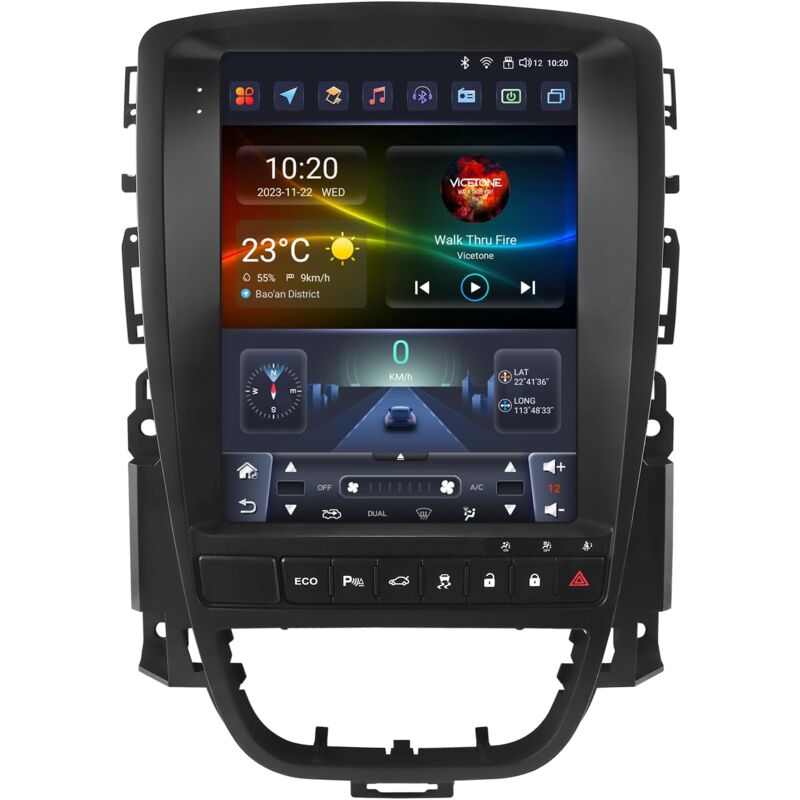 Autoradio Android 13 9,7" avec écran tactile 8 cœurs pour Opel Astra J/Vauxhall Buick Verano 2009-2015 WiFi sans fil Android Auto & sans fil Carplay