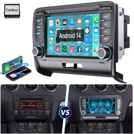 Autoradio Android 14 2+32G Carplay GPS NAVI BT WIFI RDS pour Audi TT 8J 2006-2014