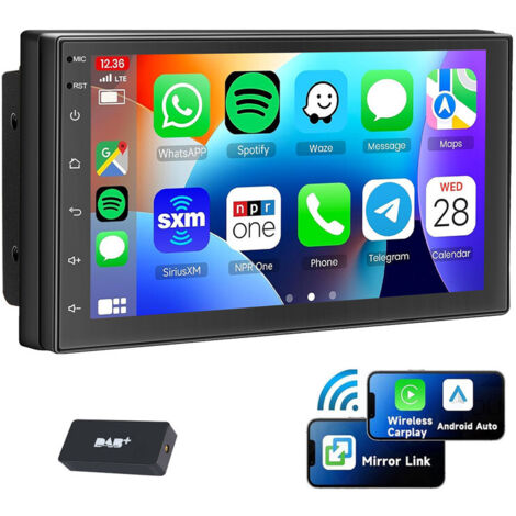 Autoradio Android 14 2 DIN Carplay 7 pouces GPS NAVI RDS Bluetooth - 2+32G DAB+