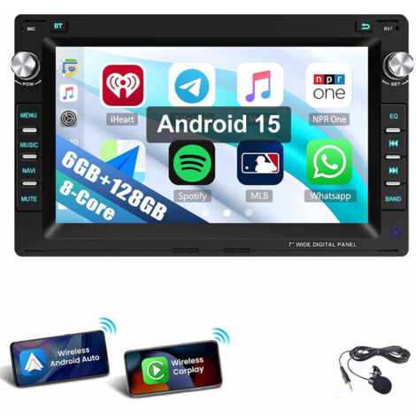 Autoradio Android 15 6+128 Go pour VW Golf MK4 Polo 9N Passat B5 Jetta Sharan T5 GPS WIFI 6+128G