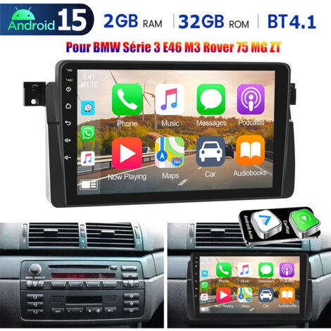 Autoradio Android 15 avec 32/64 Go, CarPlay, GPS et Bluetooth pour BMW Série 3 E46 (318, 320, 325) - 2+32G
