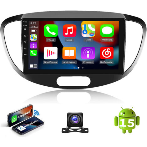 Autoradio Android 15 avec Apple CarPlay pour Hyundai i10 (2007-2013) et GPS, RDS, Wifi - 1+32G CAM
