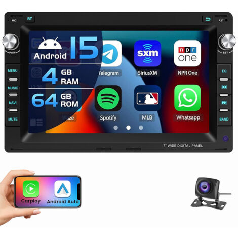 Autoradio Android 15 Carplay pour VW Polo 9N Golf 4 Passat B5 T5 SHARAN 1 JETTA 4+64G CAM