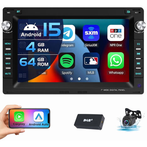 Autoradio Android 15 Carplay pour VW Polo 9N Golf 4 Passat B5 T5 SHARAN 1 JETTA 4+64G DAB CAM