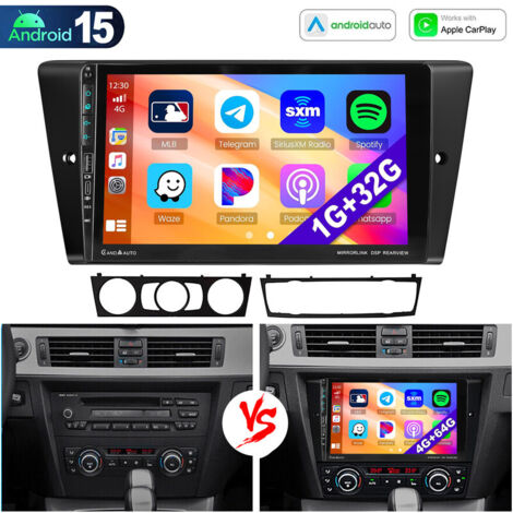 Autoradio Android 15 pour BMW E90 E91 E92 (2005-2012) avec CarPlay, RDS, GPS, Wi-Fi et Bluetooth 4.1 - 1+32G