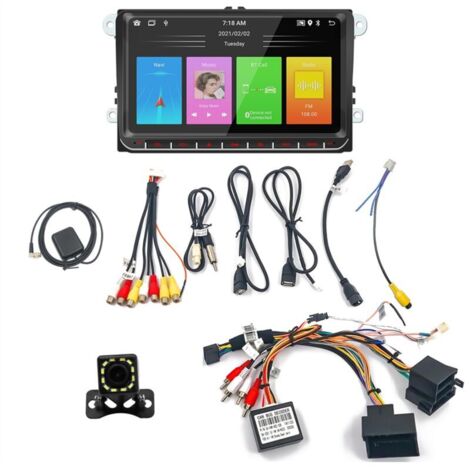 Autoradio Android 2 Din 9 Pouces Compatible Volkswagen Golf 5 6 GPS Bluetooth