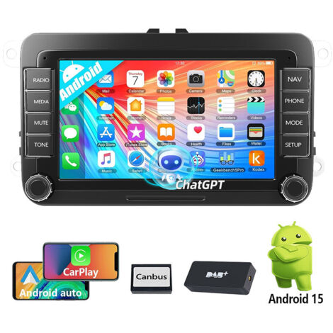 Autoradio Android Apple CarPlay 7 pouces pour VW GOLF 5 6 Passat Polo Bluetooth EQ USB GPS Navi WIFI - 1+32G DAB+