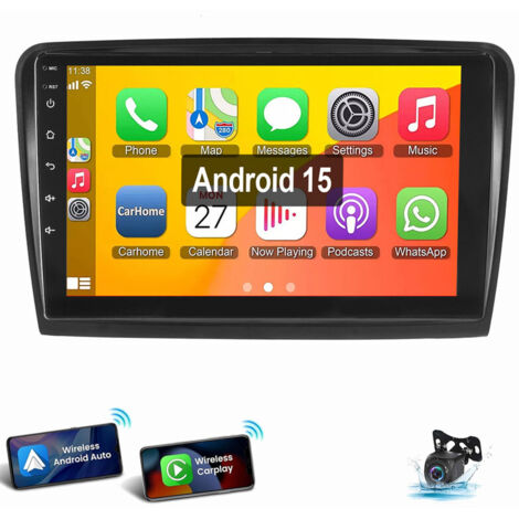 Autoradio Android Apple CarPlay GPS WIFI pour Skoda Superb II 2008-2015 2+64G CAM