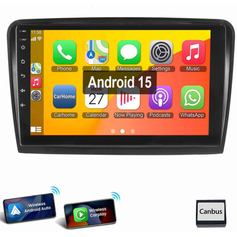 Autoradio Android Apple CarPlay GPS WIFI pour Skoda Superb II 2008-2015 4+64G