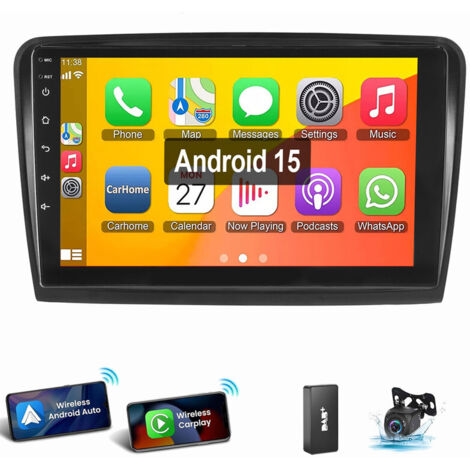 Autoradio Android Apple CarPlay GPS WIFI pour Skoda Superb II 2008-2015 4+64G DAB CAM
