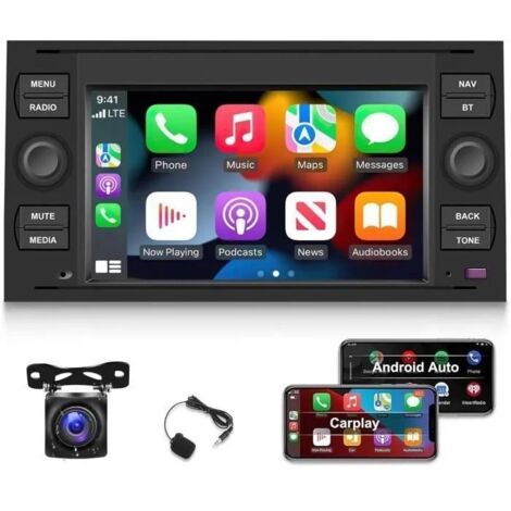 Autoradio Android pour Ford Fiesta Transit Focus Fusion Mondeo Kuga Connect Galaxy C- S- CarPlay et Android Auto sans Fil