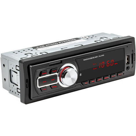 Autoradio Bluetooth 1 DIN, 7 lumières de couleur, 60 W x 4, avec télécommande, compatible MP3/USB/SD/TF/Aux/Fichier