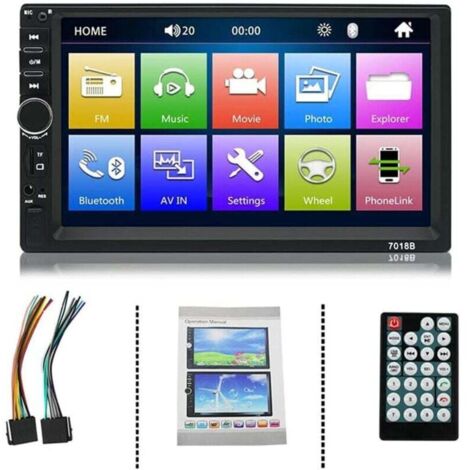 Autoradio Bluetooth a doppia DIN con schermo HD da 7 pollici, lettore MP5 multimediale per auto