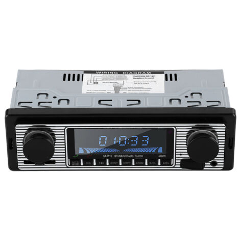 Autoradio Bluetooth Classique Lecteur MP3 USB SD AUX FM pour Voiture 12V