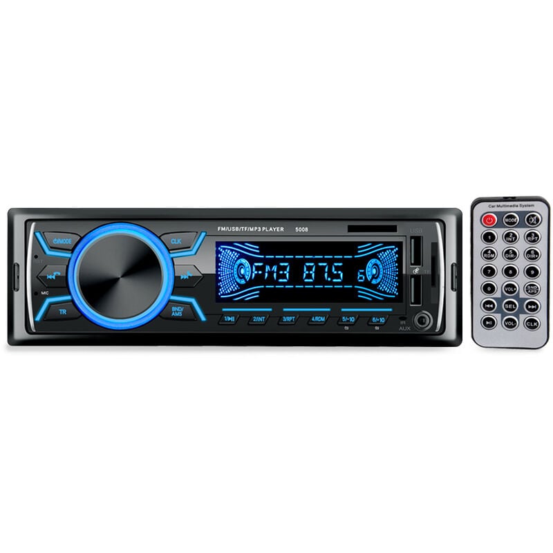 Fei Yu - Autoradio Bluetooth Poste Radio Voiture,1Din Radio de Voiture, 4x60W Auto Radio 7Couleurs fm Stéréo Radio USB/SD/AUX/EQ/Lecteur MP3