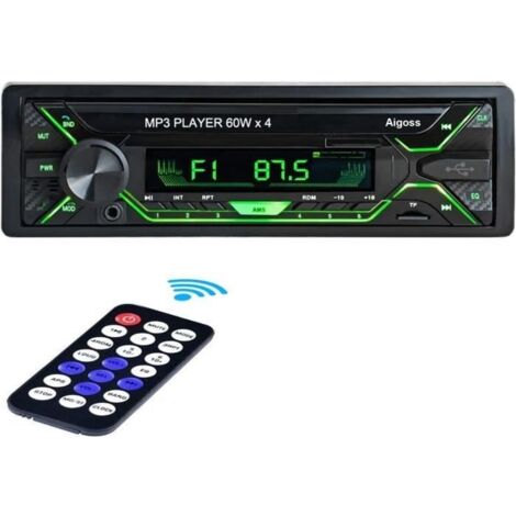 Autoradio Bluetooth Poste Voiture 240W 1 Din Universel Mains Libres FM Radio pour Voiture avec Télécommande, Lecteur MP3 avec [75]