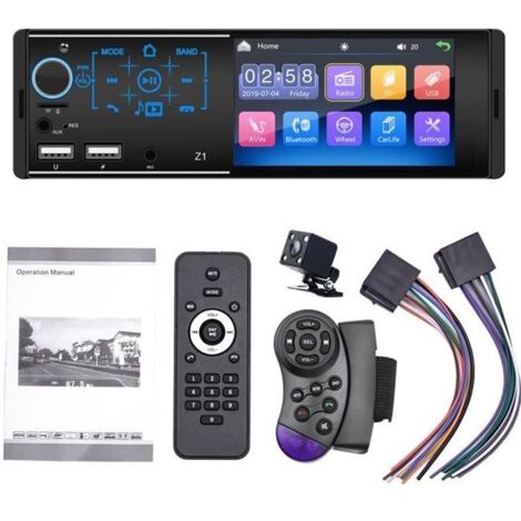 Autoradio Bluetooth PRUMYA - Écran tactile 4.1 pouces - Caméra de recul - Radio FM - Double-Din
