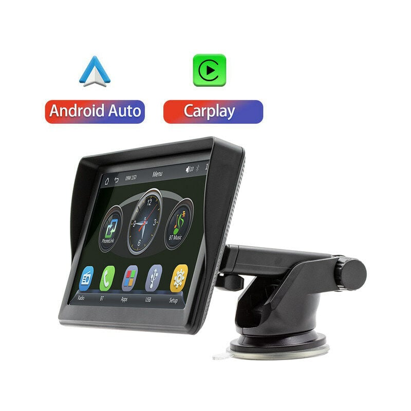 Autoradio Bluetooth, universel 7 pouces lecteur video multimedia Carplay et Android Auto ecran tactile pour Nissan Toyota