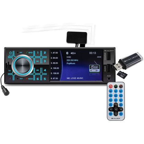 Autoradio Caliber RMD404DAB-BT 75W x 4 - DAB+ - Bluetooth  - USB-SD-MP3-AUX-FM - Télécommande - 1-DIN