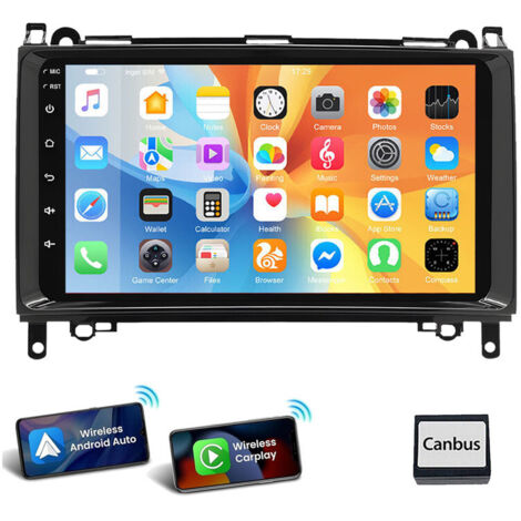 Autoradio Carplay GPS BT WIFI pour Mercedes Benz Classe B A W639 W245 W169 W906 1+32G