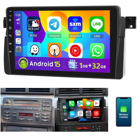 Autoradio DAB+ (en option) Android 15 Apple Carplay pour BMW Série 3 E46 M3 Rover 75 MGZT GPS NAVI RDS - 1+32G