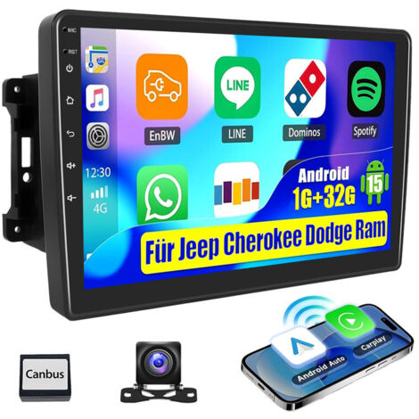 Autoradio DAB+ (en option) pour Jeep Wrangler 3 JK 2007-2016, écran 10,1 pouces, Android 15.0, RDS, GPS, navigation, Wi-Fi, CarPlay - 1+32G CAM