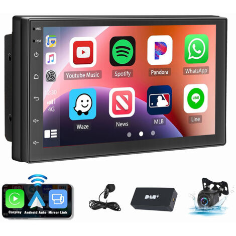 Autoradio double DIN Android 14 Apple Carplay GPS NAVI WiFi RDS Bluetooth USB - 2+32G DAB+ CMA MIC