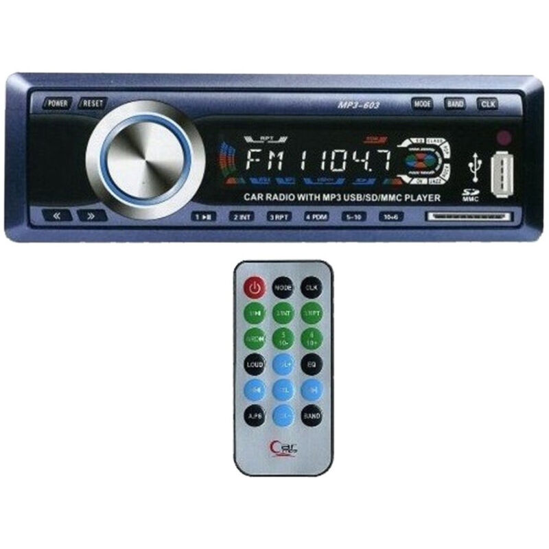 Image of Trade Shop - Autoradio fm Stereo Auto MP3 Player usb sd Karte aux Eingang wma Radio 603 -