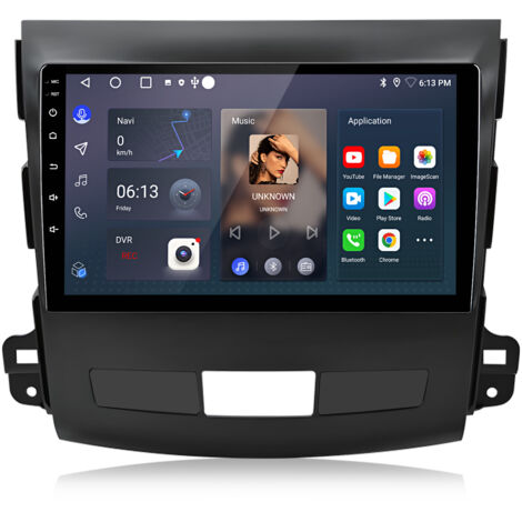 Autoradio Hexinex Pour Mitsubishi Outlander II CWW 2005-2011 Android 14 CarPlay 2+64GB