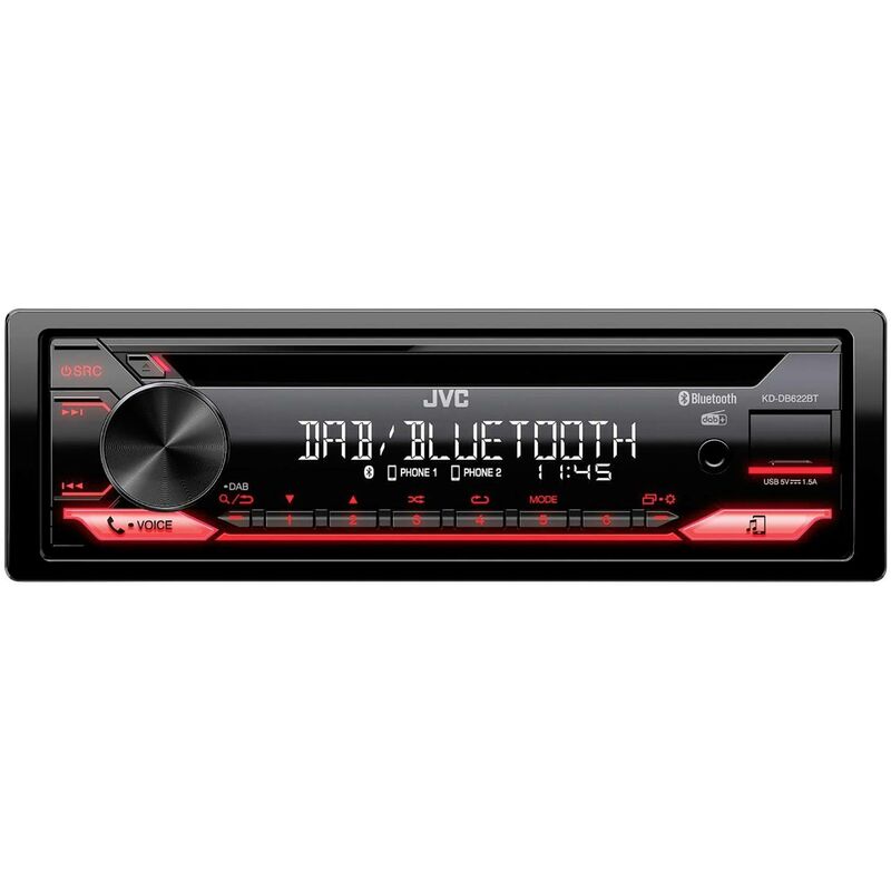 JVC - KDDB622BT Autoradio port pour commande au volant, kit mains libres bluetooth, tuner dab+ Y772692